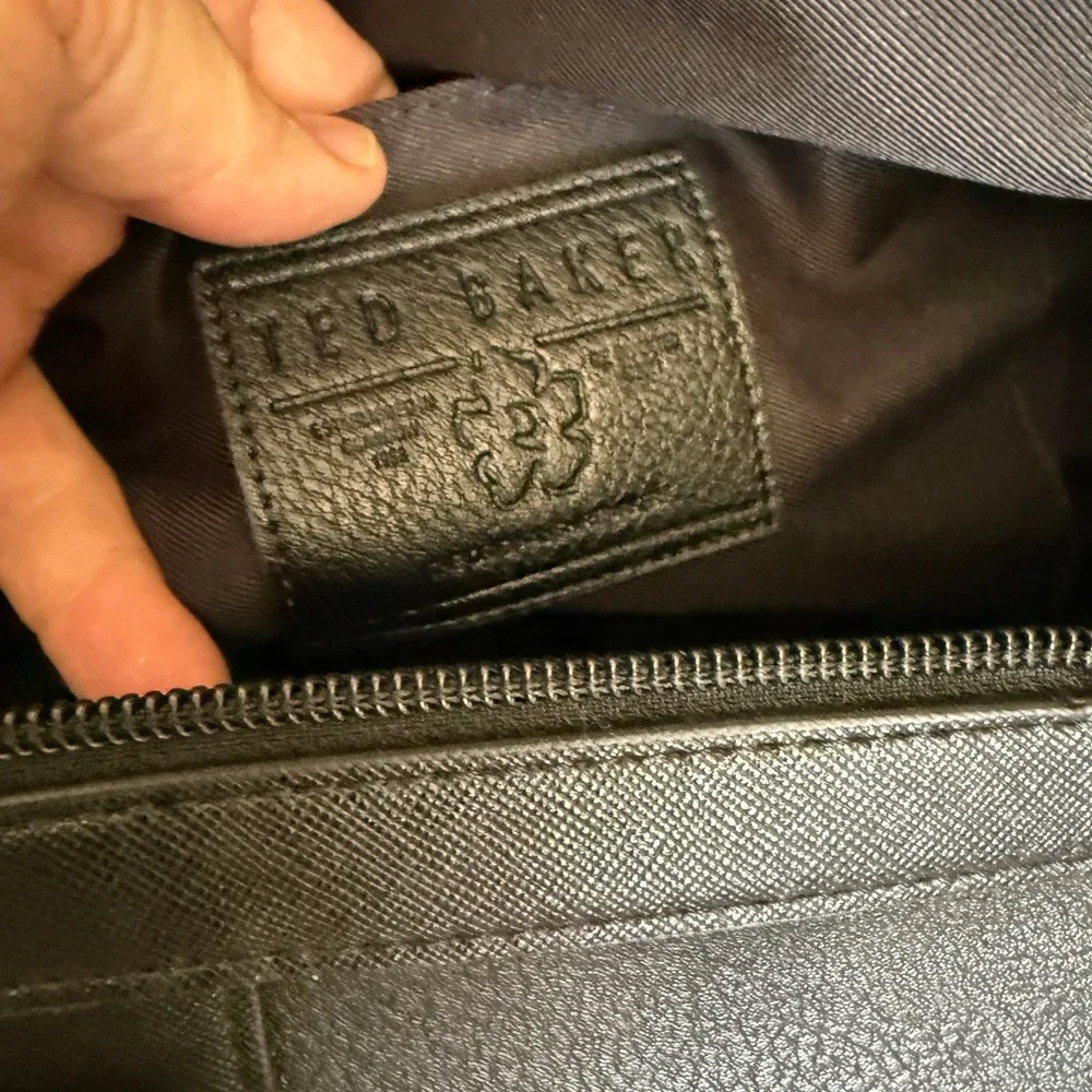 Ted Baker Striped PU Holdall weekender bag, Black‎